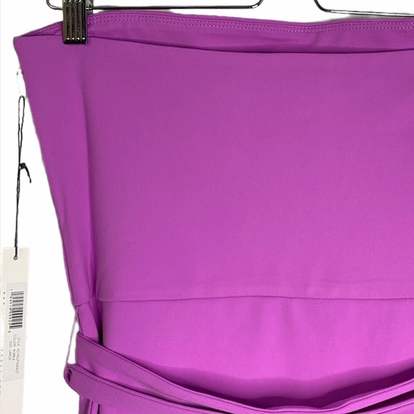 Susana Monaco Fuchsia Pink Strapless Mini Dress Cinched Waist Ruffle Hem Large - Picture 10 of 15